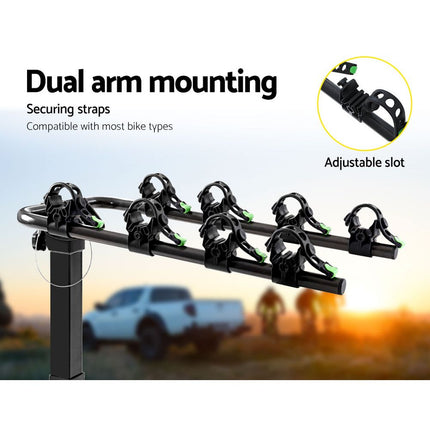 Bike Carrier 4 Bicycle Car Rear Rack Hitch Mount 2" Towbar Foldable Steel