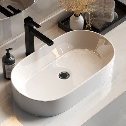 Bathroom Basin Vanity Ceramic Basin Above Counter Hand Wash Long Shape