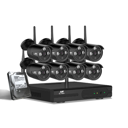 CCTV Wireless Security Camera System 8CH Home Outdoor WIFI 8 Bullet Cameras Kit 1TB