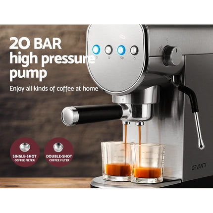 Coffee Machine Espresso Maker 20 Bar Milk Frother Cappuccino Latte Cafe