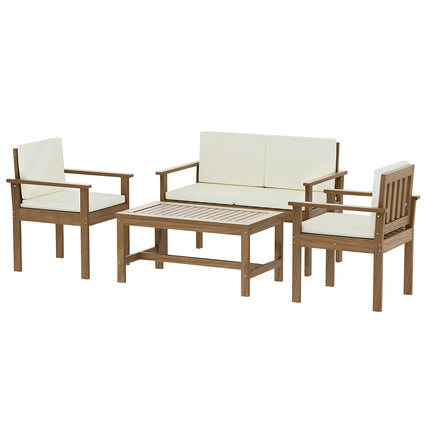 Outdoor Sofa Set 4-Seater Acacia Wood Lounge Setting Table Chairs