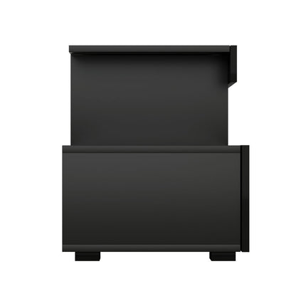 TV Cabinet Entertainment Unit Stand RGB LED Gloss Furniture 215cm Black