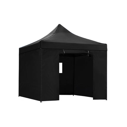 Gazebo Pop Up Marquee 3x3 Folding Wedding Tent Gazebos Shade Black