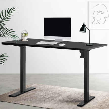 Electric Standing Desk Motorised Sit Stand Desks Table Black 140cm