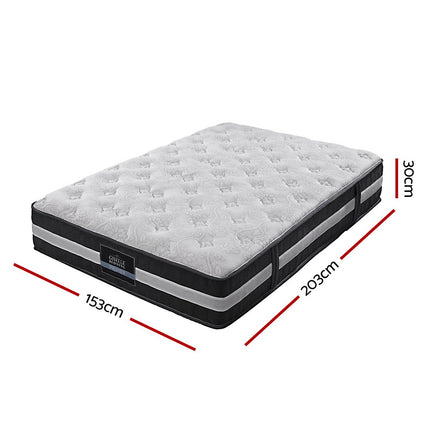 Queen Mattress Bed Size 7 Zone Pocket Spring Medium Firm Foam 30cm