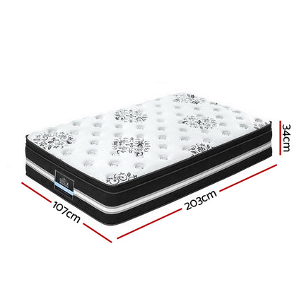 King Single Size Mattress Bed COOL GEL Memory Foam Eurotop Pocket Spring