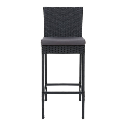 Set of 4 Outdoor Bar Stools Dining Chairs Wicker Furniture