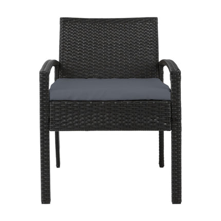 Outdoor Furniture Bistro Wicker Chair Black