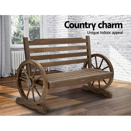 Park Bench Wooden Wagon Chair Outdoor Garden Backyard Lounge Furniture