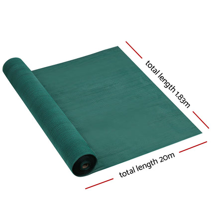 1.83x20m 30% UV Shade Cloth Shadecloth Sail Garden Mesh Roll Outdoor Green