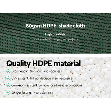1.83x30m 30% UV Shade Cloth Shadecloth Sail Garden Mesh Roll Outdoor Green