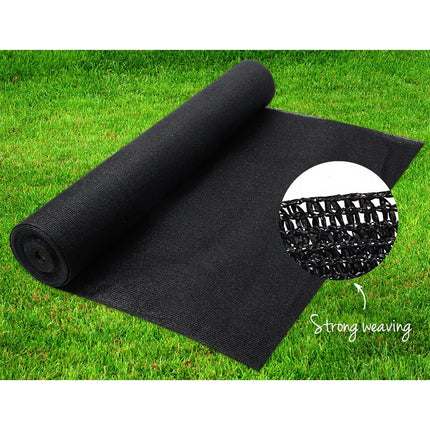 70% UV Sun Shade Cloth Shadecloth Sail Roll Mesh Garden Outdoor 1.83x50m Black