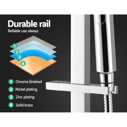 WELS 10'' Rain Shower Head Set Round Handheld High Pressure Wall Chrome