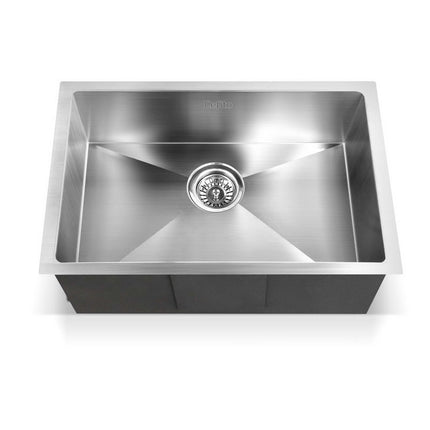 60cm x 45cm Stainless Steel Kitchen Sink Under/Top/Flush Mount Silver