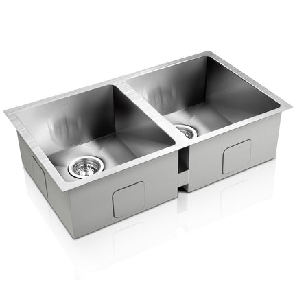 77cm x 45cm Stainless Steel Kitchen Sink Under/Top/Flush Mount Silver