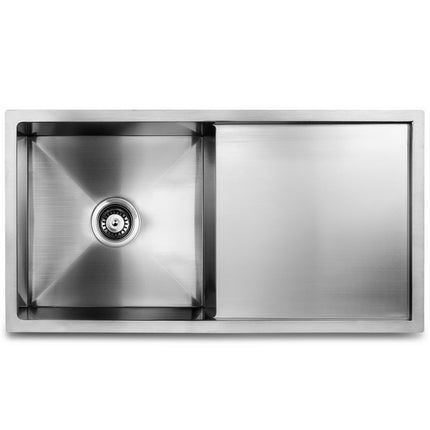 87cm x 45cm Stainless Steel Kitchen Sink Under/Top/Flush Mount Silver