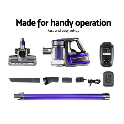 150 Cordless Handheld Stick Vacuum Cleaner 2 Speed   Purple And Grey